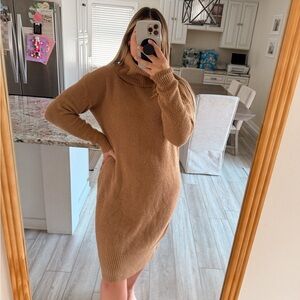 Old navy tan turtle neck sweater dress